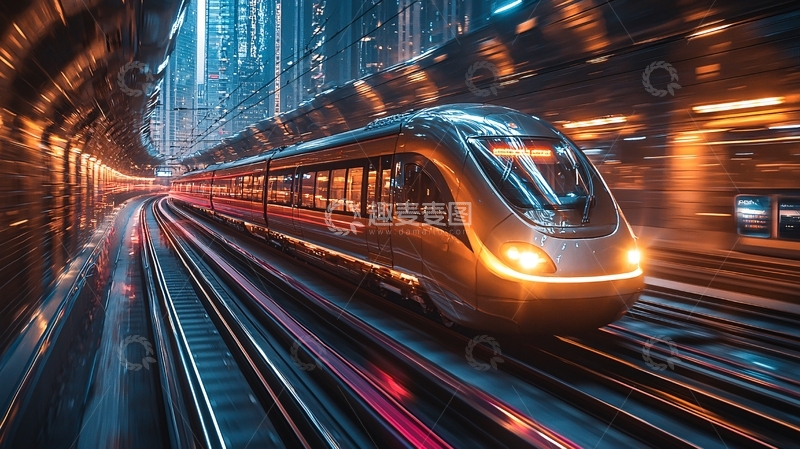 高清大图下载【趣麦麦图】未来城市高速列车