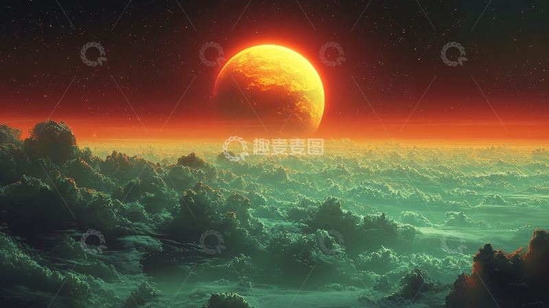 高清大图下载【趣麦麦图】橙色星球