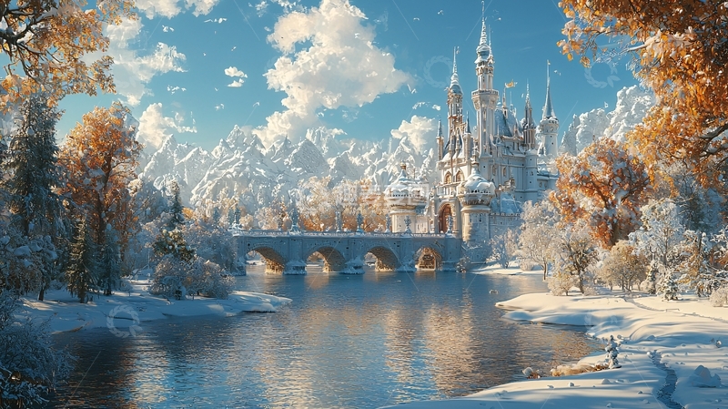 高清大图下载【趣麦麦图】冰雪王国梦幻城堡