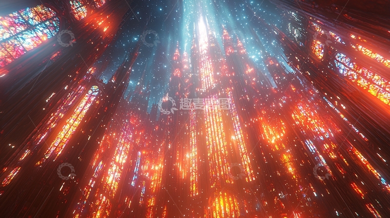 高清大图下载【趣麦麦图】彩色玻璃窗光线