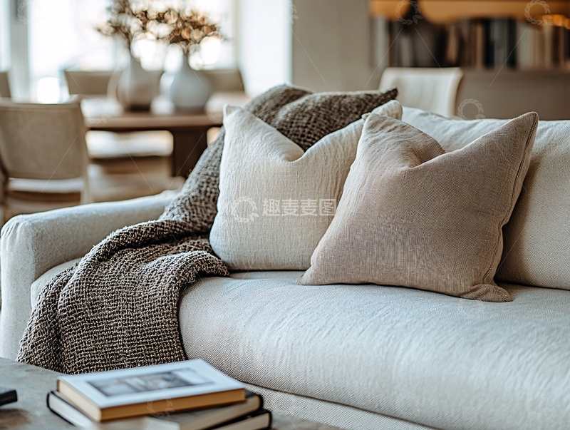 高清大图下载【趣麦麦图】温馨米色调沙发一角