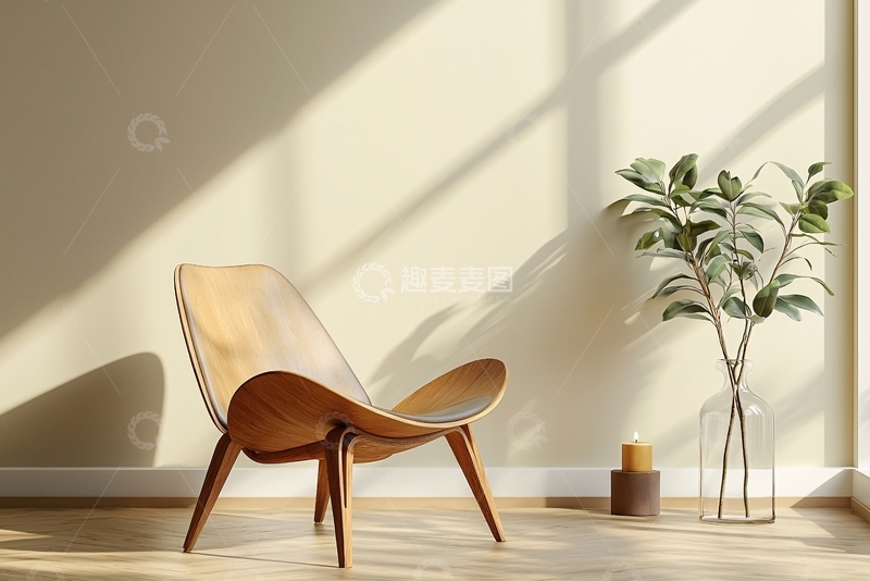 高清大图下载【趣麦麦图】极简风格木质单人椅