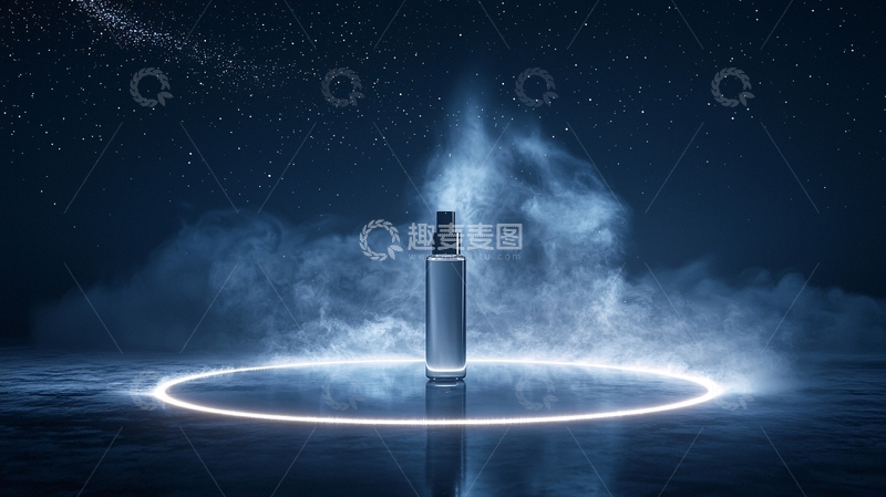 高清大图下载【趣麦麦图】蓝色光晕中的喷雾瓶