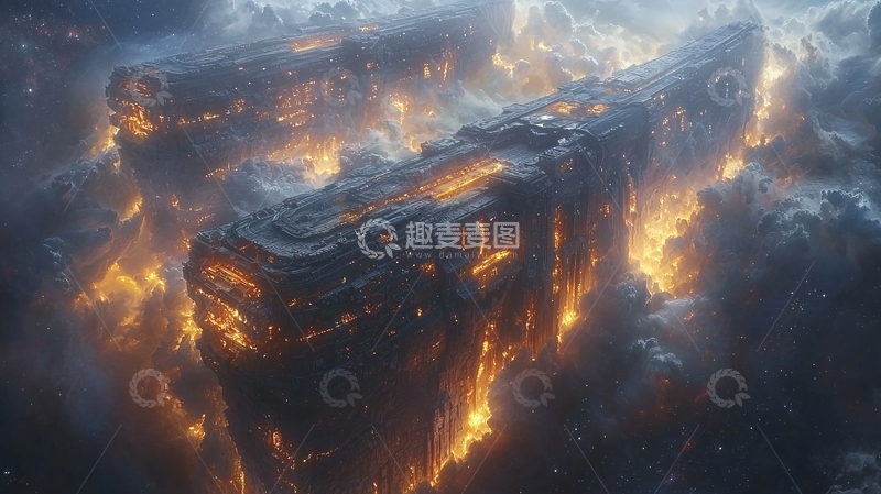 高清大图下载【趣麦麦图】燃烧的未来城市