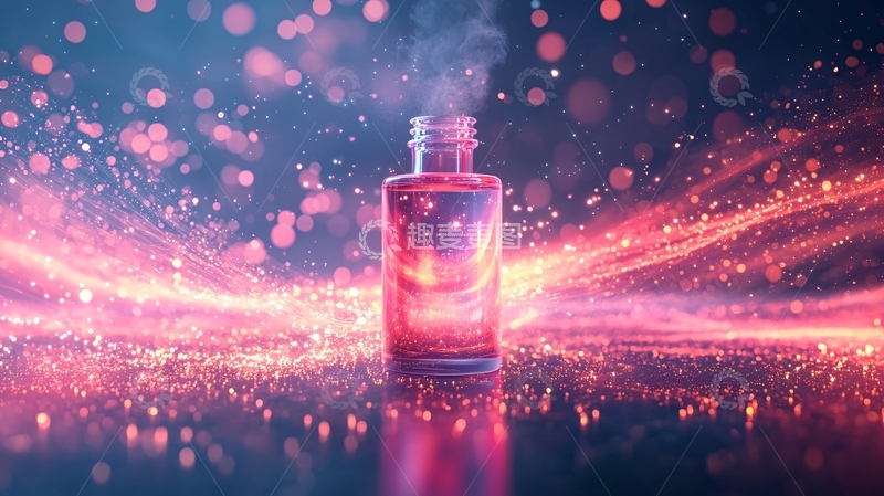 高清大图下载【趣麦麦图】香水瓶发光梦幻效果