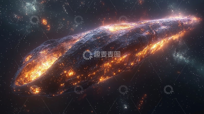 高清大图下载【趣麦麦图】燃烧的宇宙飞船残骸