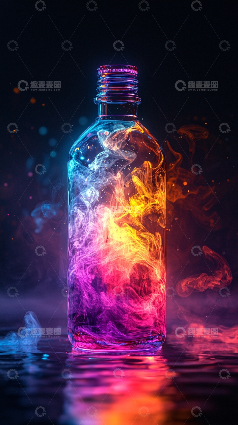 高清大图下载【趣麦麦图】彩色烟雾瓶子