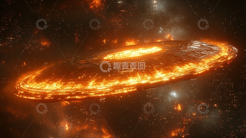 高清大图下载【趣麦麦图】燃烧的宇宙飞船