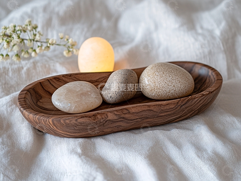 高清大图下载【趣麦麦图】石头在木碗里