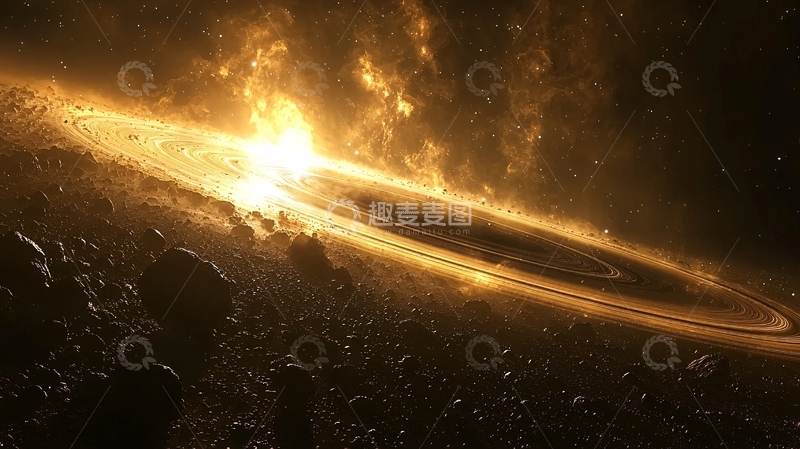 高清大图下载【趣麦麦图】金色星球环状星云