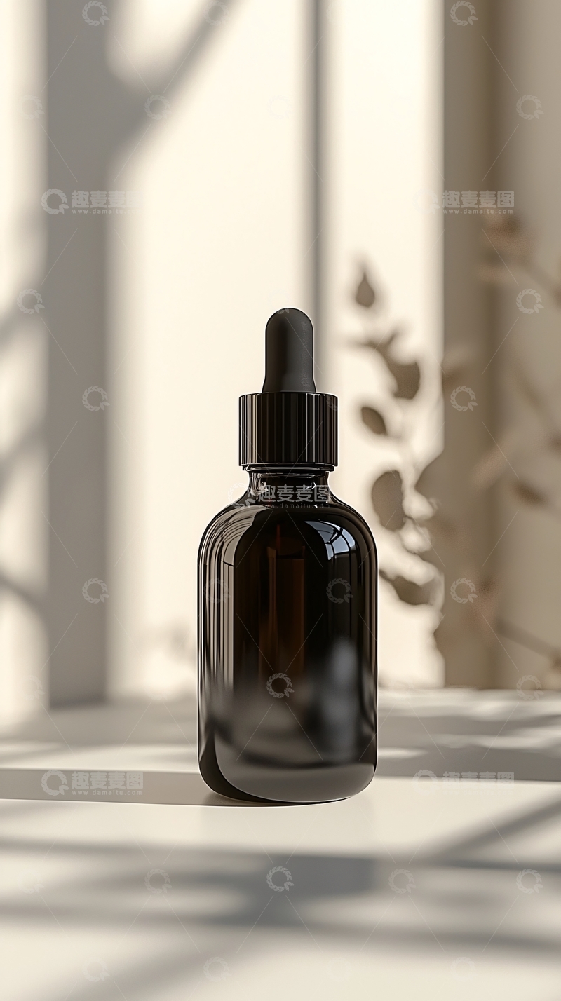 高清大图下载【趣麦麦图】黑色玻璃瓶