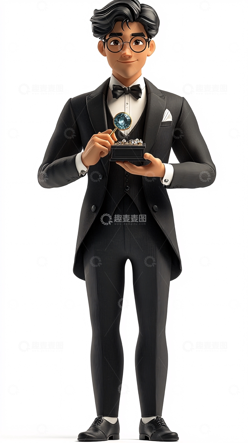 高清大图下载【趣麦麦图】穿着燕尾服的亚洲青年