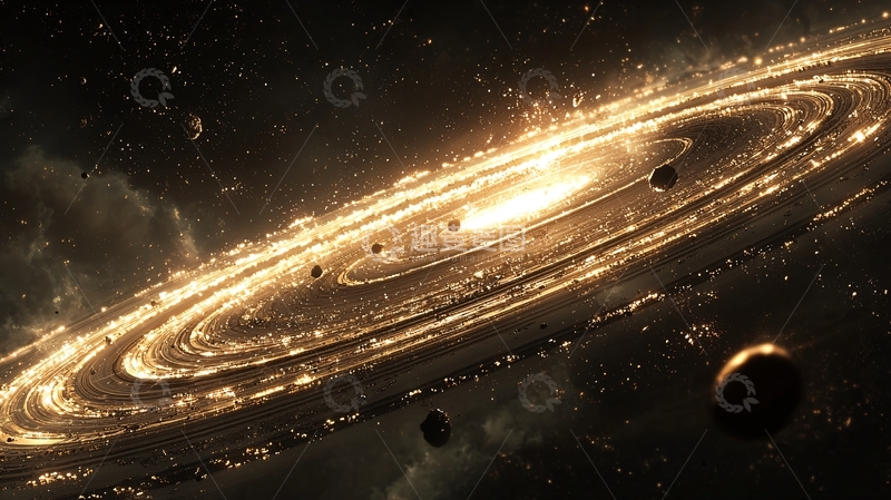 高清大图下载【趣麦麦图】金色星系环状结构