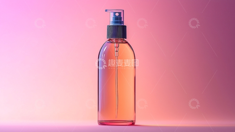 高清大图下载【趣麦麦图】粉色背景下的喷雾瓶