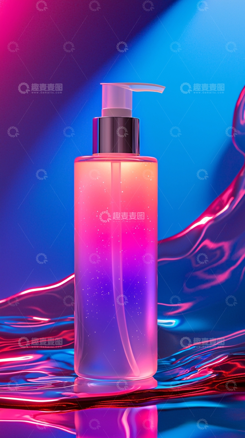 高清大图下载【趣麦麦图】渐变色液体瓶身