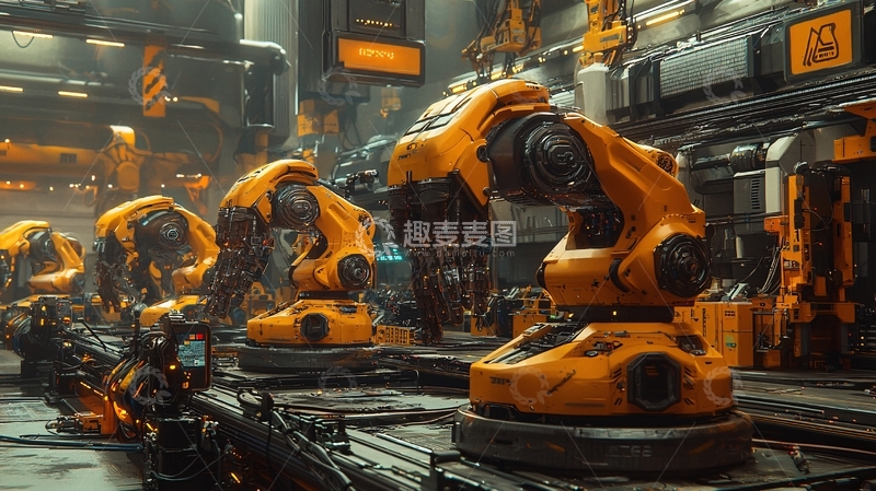 高清大图下载【趣麦麦图】未来工厂机械臂