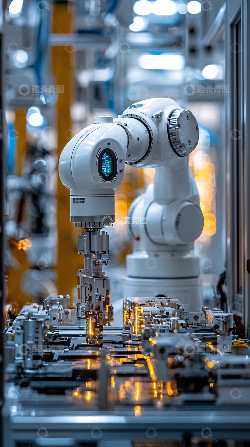 高清大图下载【趣麦麦图】工厂自动化机械臂