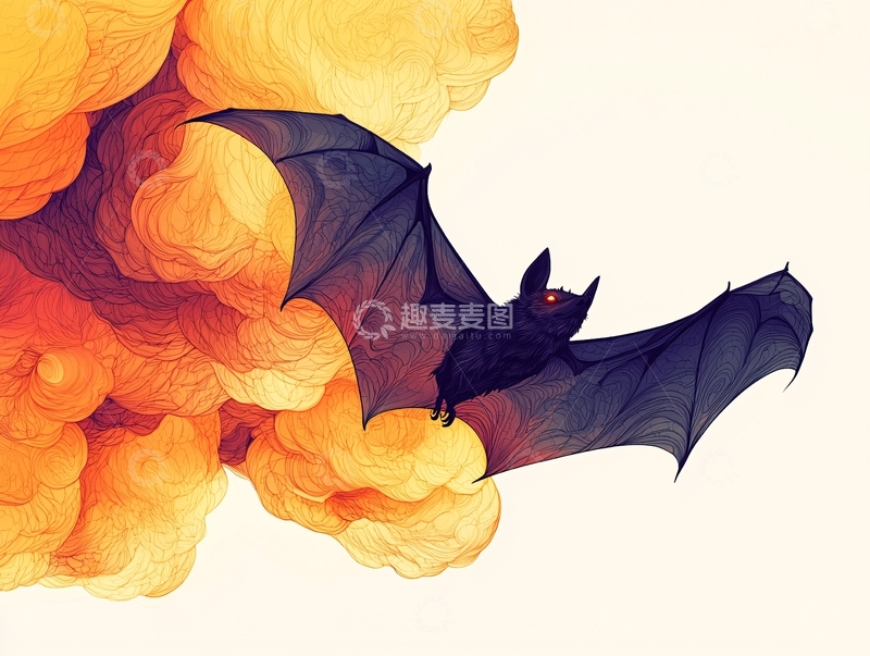 高清大图下载【趣麦麦图】蝙蝠飞翔
