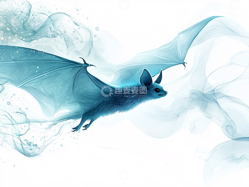 高清大图下载【趣麦麦图】蓝光蝙蝠烟雾飘渺