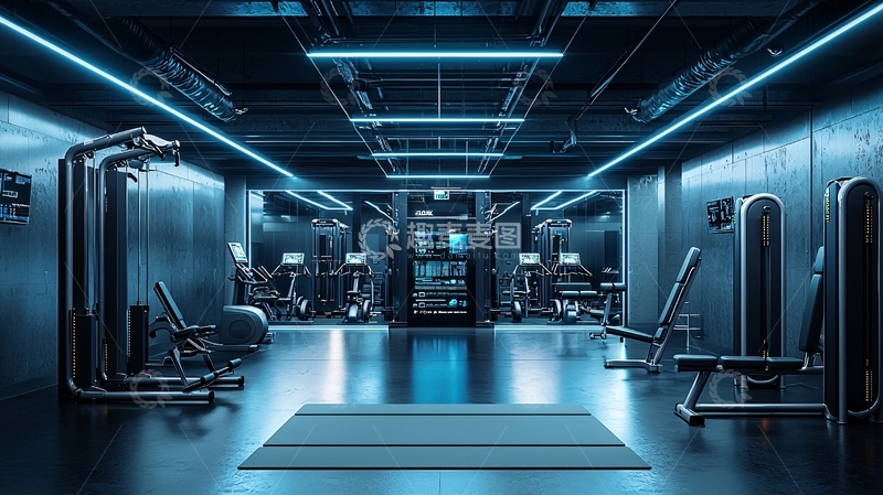 高清大图下载【趣麦麦图】未来感健身房