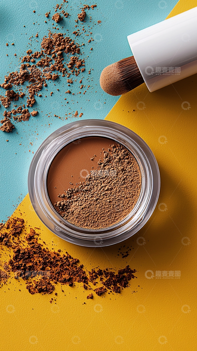 高清大图下载【趣麦麦图】化妆粉和刷子静物特写
