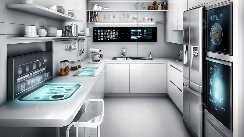 高清大图下载【趣麦麦图】未来科技感智能厨房