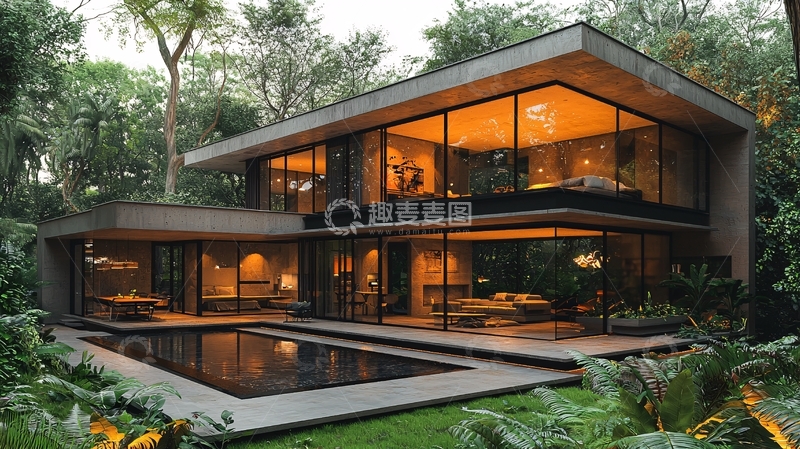 高清大图下载【趣麦麦图】现代简约风格别墅