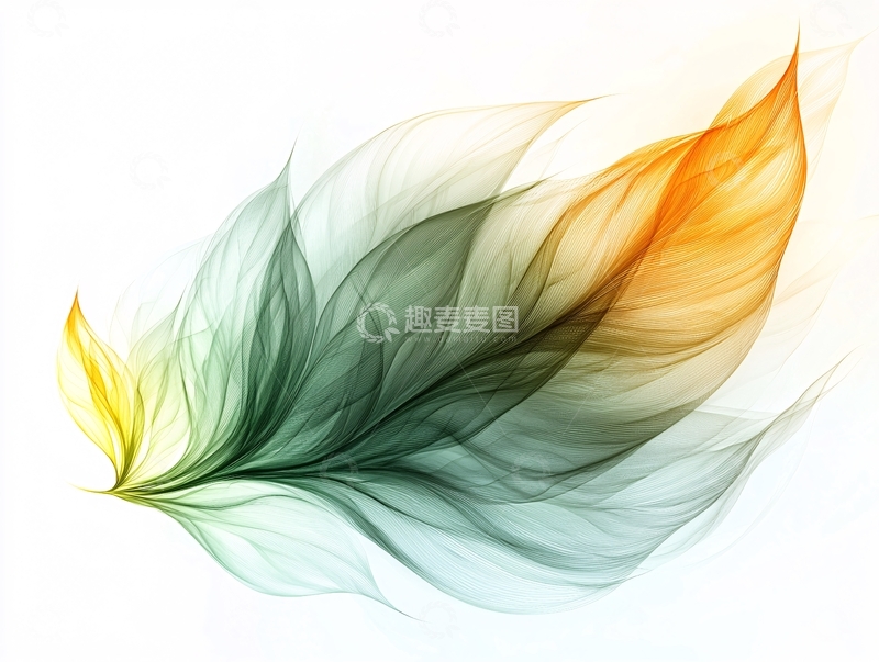 高清大图下载【趣麦麦图】抽象叶片渐变色背景