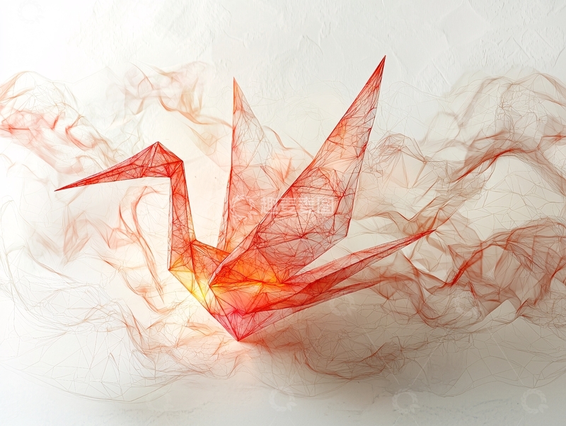 高清大图下载【趣麦麦图】红色纸鹤