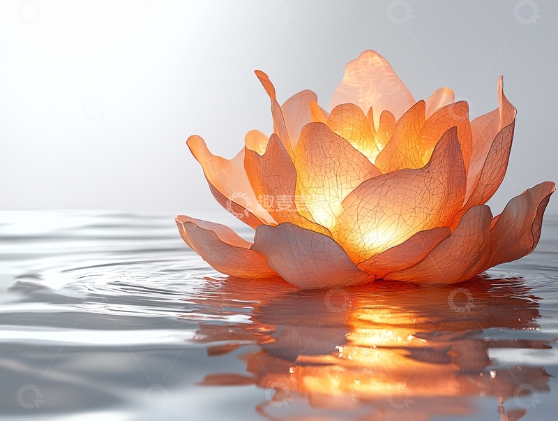 高清大图下载【趣麦麦图】水面莲花灯