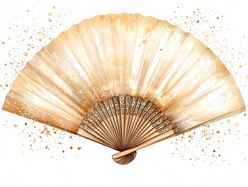 高清大图下载【趣麦麦图】金色扇子
