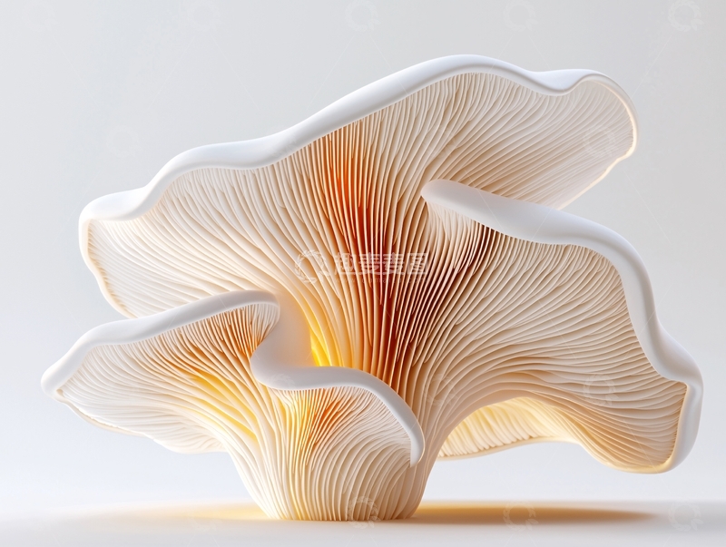 高清大图下载【趣麦麦图】白色半透明褶皱蘑菇