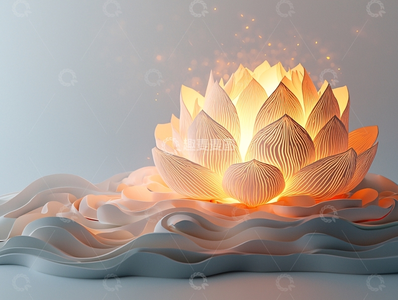 高清大图下载【趣麦麦图】发光莲花