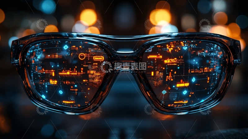 高清大图下载【趣麦麦图】未来科技眼镜