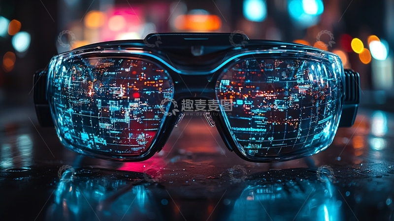 高清大图下载【趣麦麦图】未来科技感眼镜