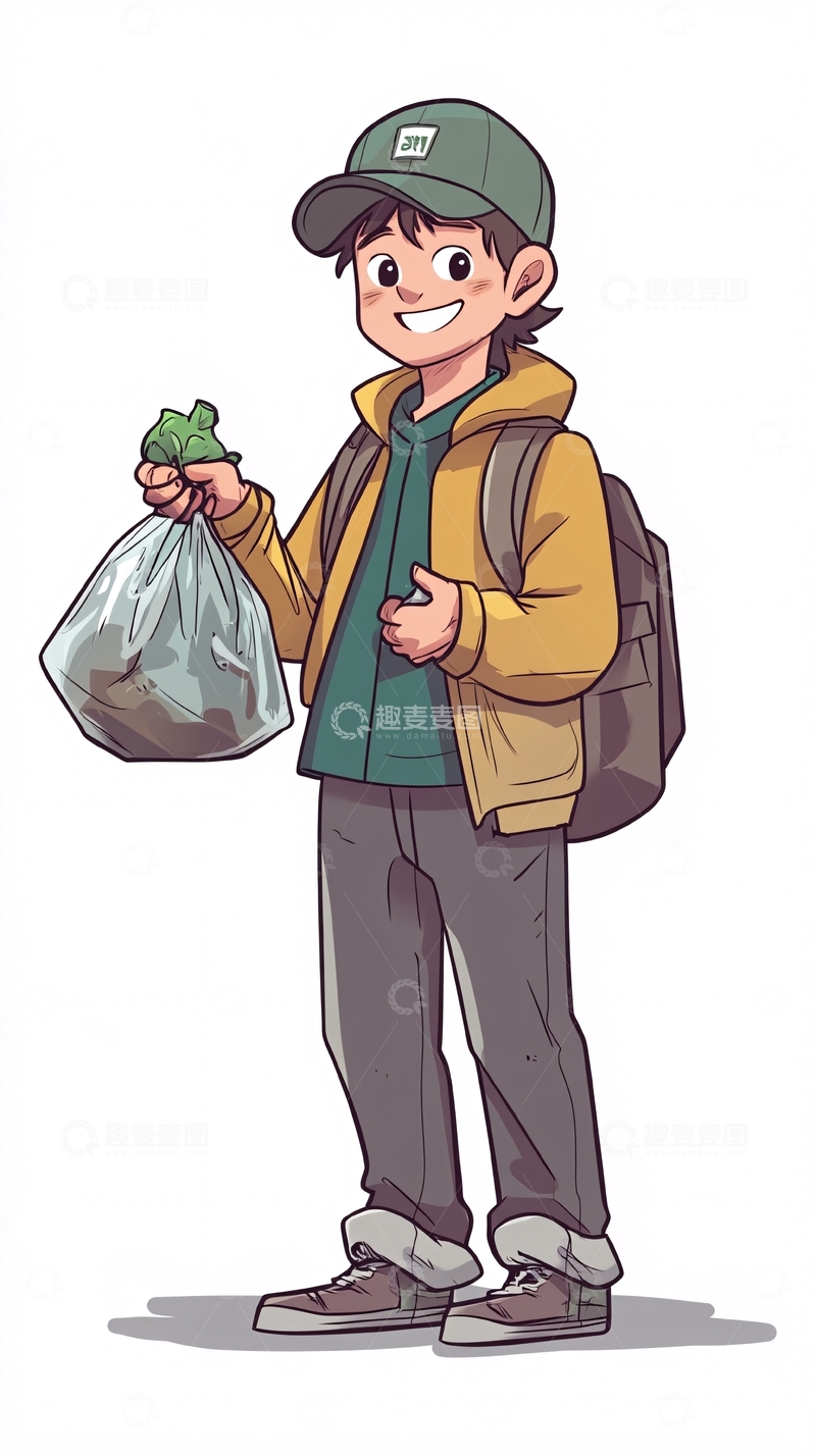 高清大图下载【趣麦麦图】环保少年
