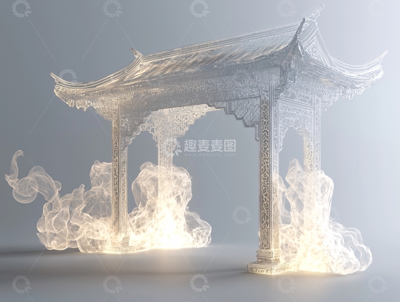 高清大图下载【趣麦麦图】透明中式牌楼