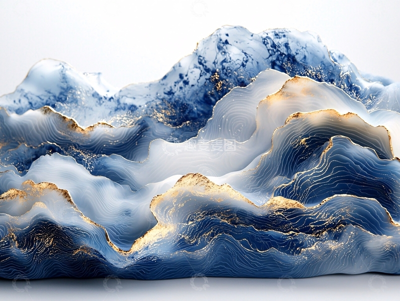 高清大图下载【趣麦麦图】水墨风山峰云雾缭绕