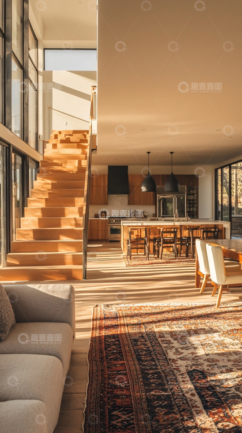 高清大图下载【趣麦麦图】现代简约木质楼梯