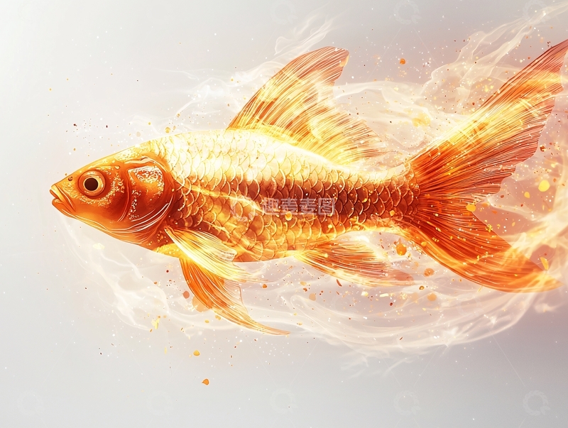 高清大图下载【趣麦麦图】火焰金鱼燃烧特效