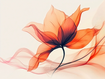 透明花朵水彩风格