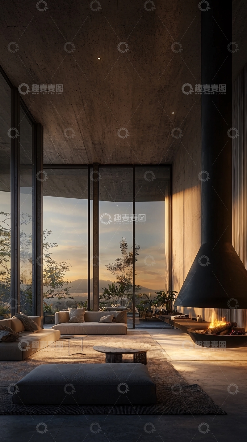 高清大图下载【趣麦麦图】现代极简风格客厅