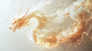 金色烟雾缠绕的龙