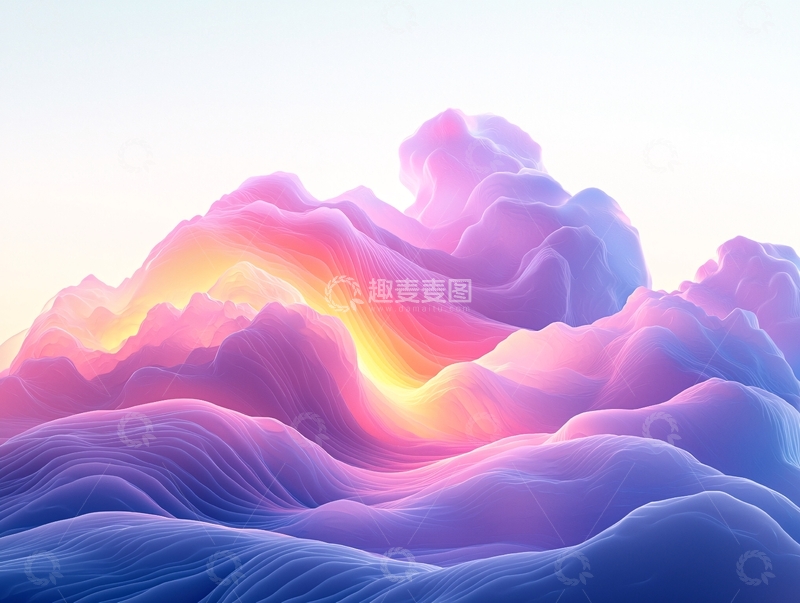 高清大图下载【趣麦麦图】粉色山脉