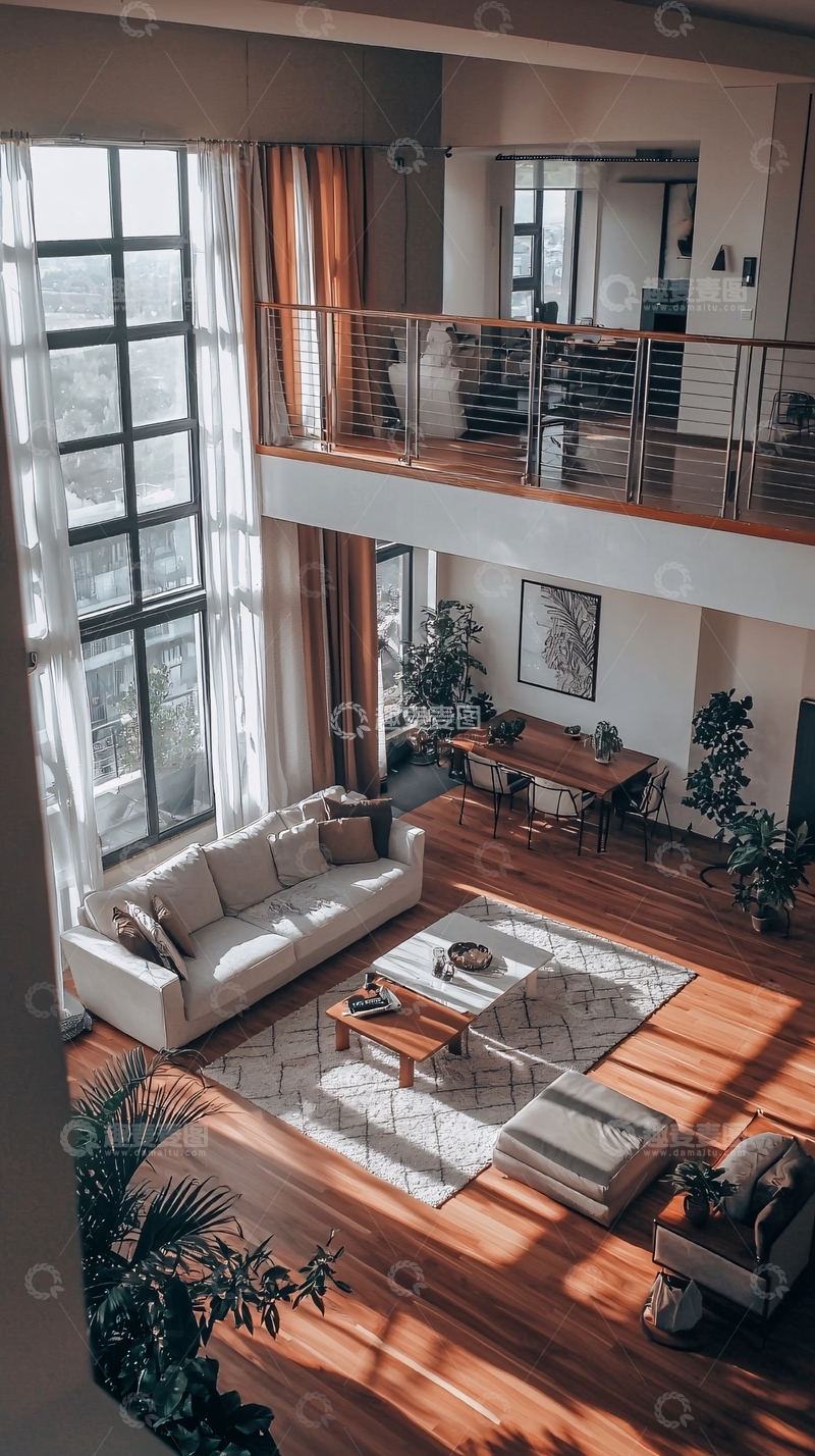 高清大图下载【趣麦麦图】复式楼层采光极佳客厅