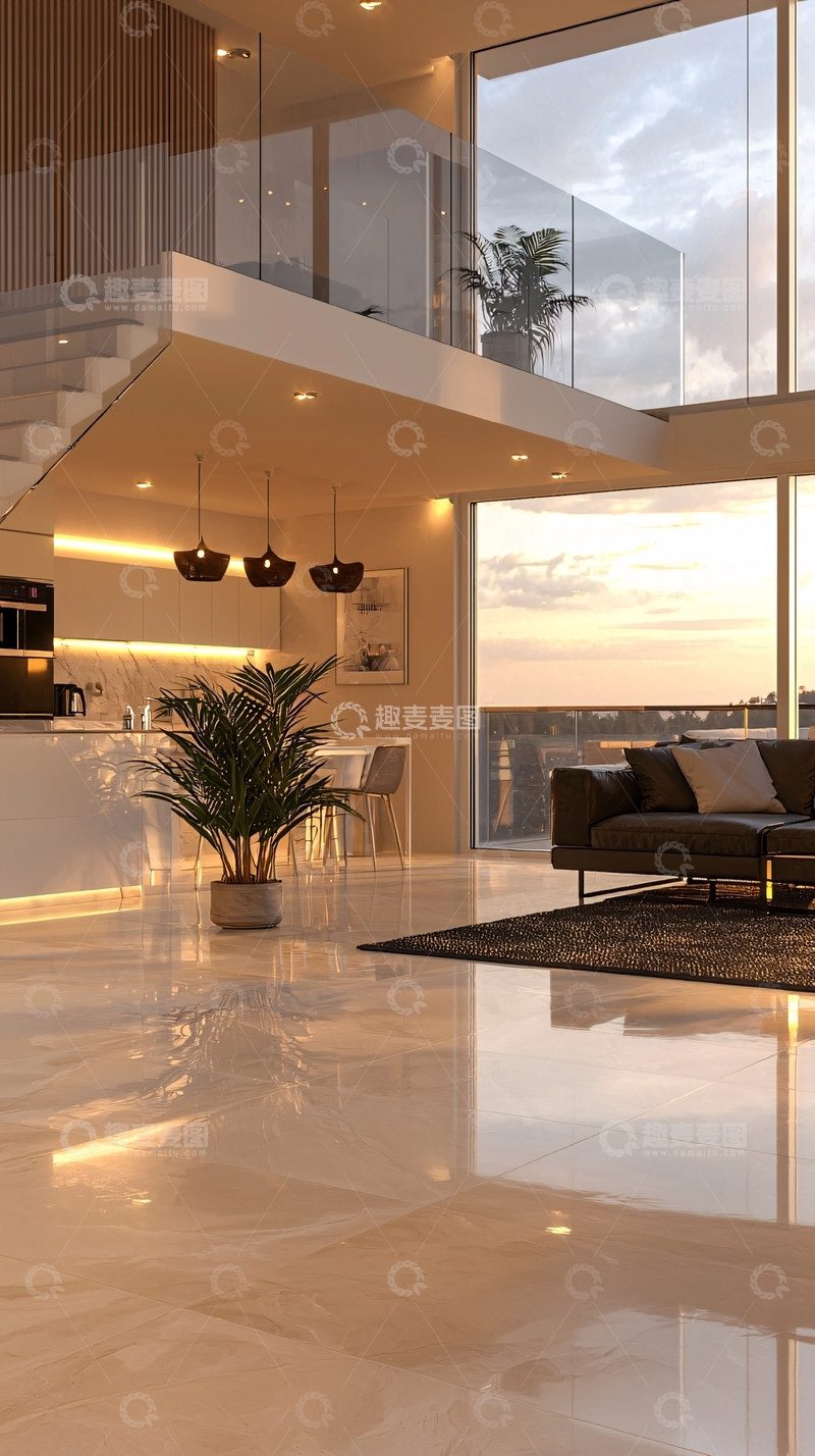 高清大图下载【趣麦麦图】现代简约风格复式公寓