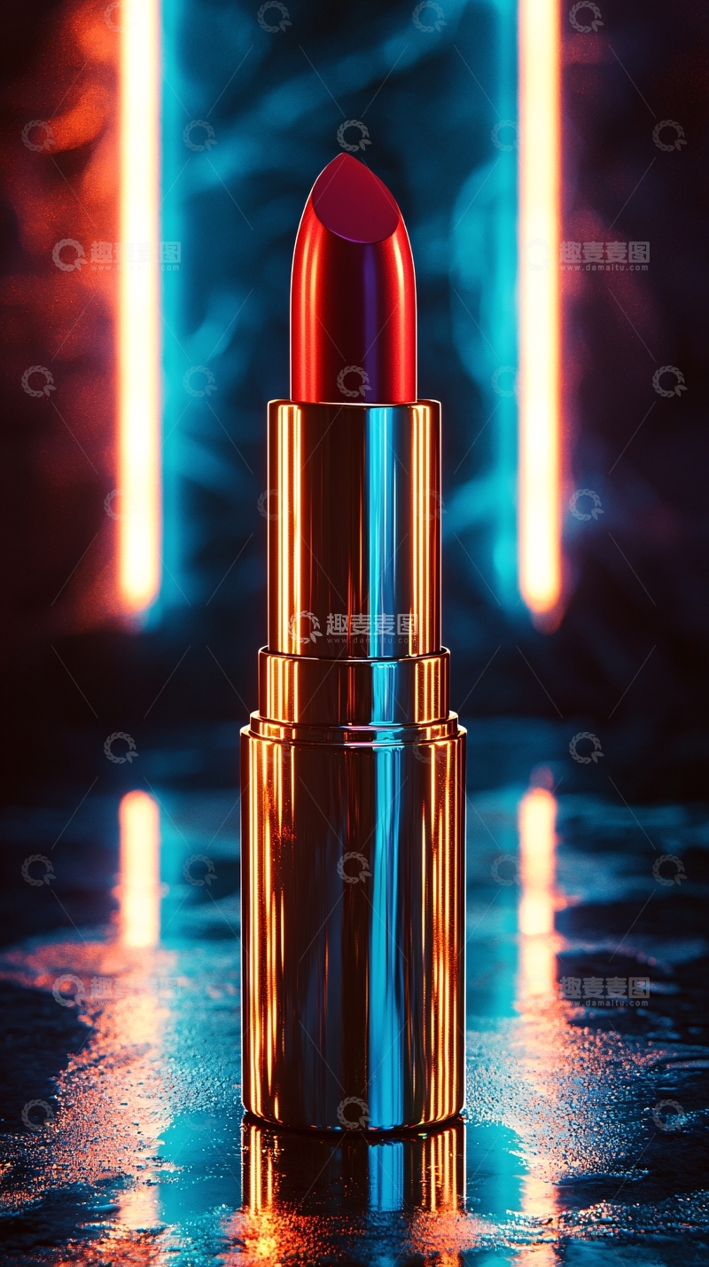 高清大图下载【趣麦麦图】炫酷霓虹灯下的口红