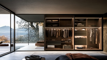 现代极简嵌入式衣帽间