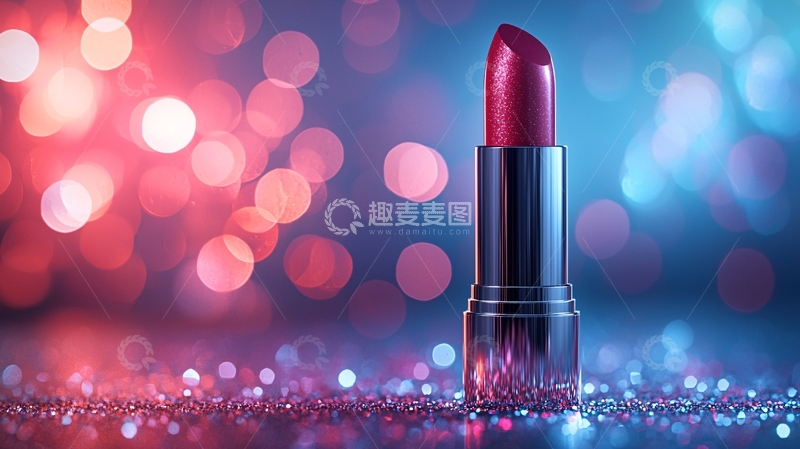 高清大图下载【趣麦麦图】深色背景下闪亮唇膏