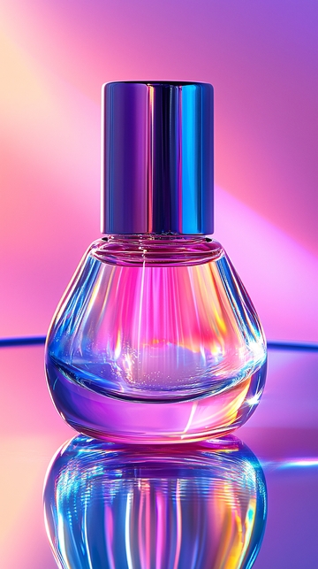 绚丽色彩的香水瓶